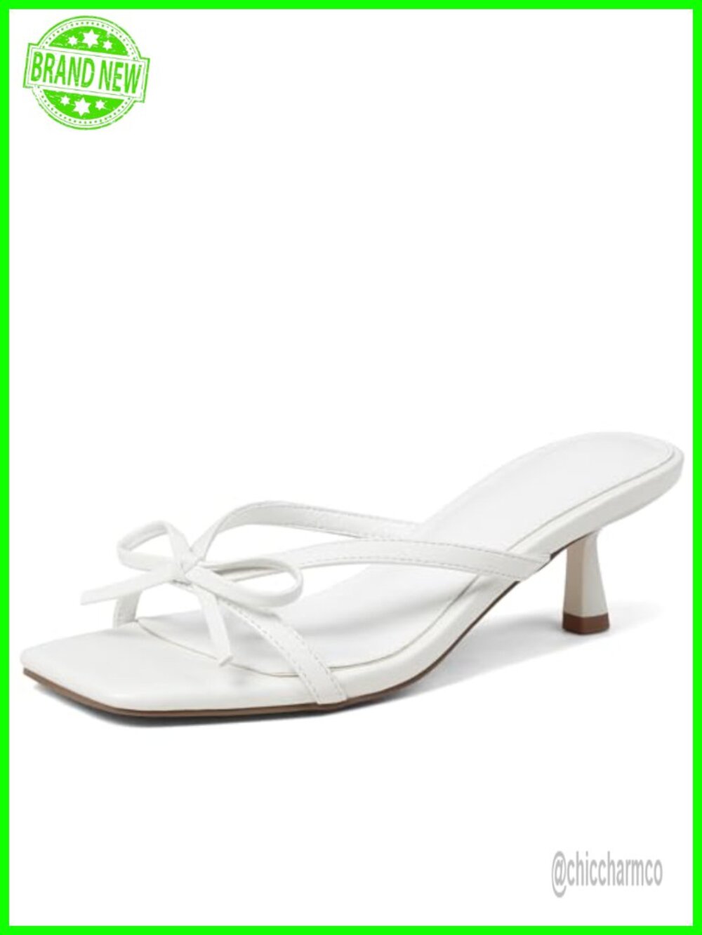 Bow Pleated Kitten Heel Sandals Women Open Toe Low Mule